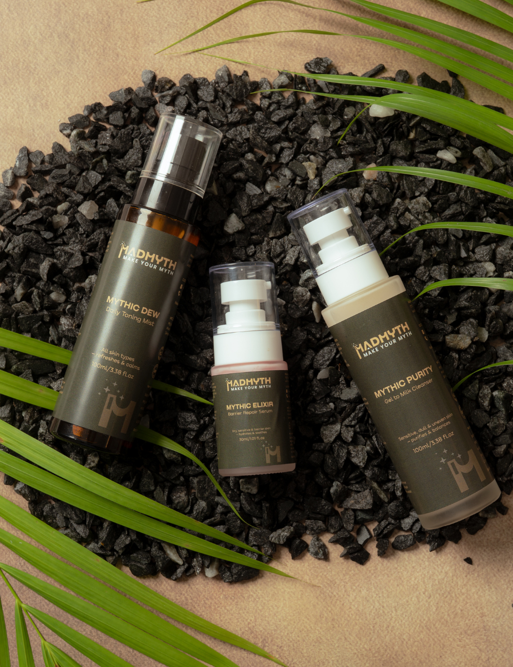 Mythic Sensitive & Pigmentation-Prone Skin Ritual  Calming Mist + Gentle Cleanser + Repair Serum(Pitta Ritual)